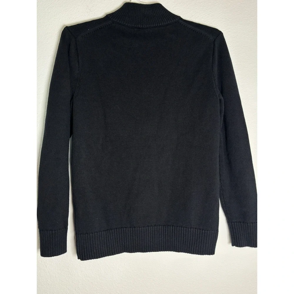 J.Crew‎ Crewcuts Quarter Zip Sweater Boys XXL Black Knit Mock Neck Winter